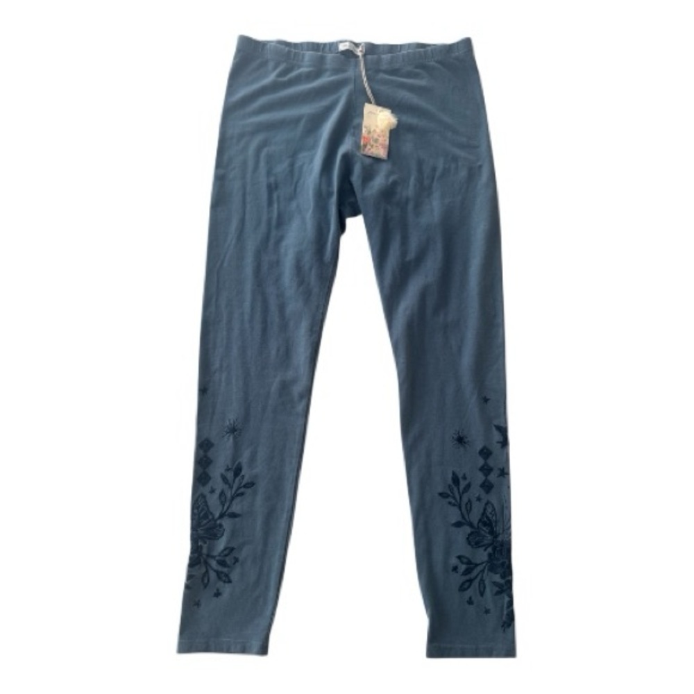 Johnny Was Denim Blue Floral Leggings NWT